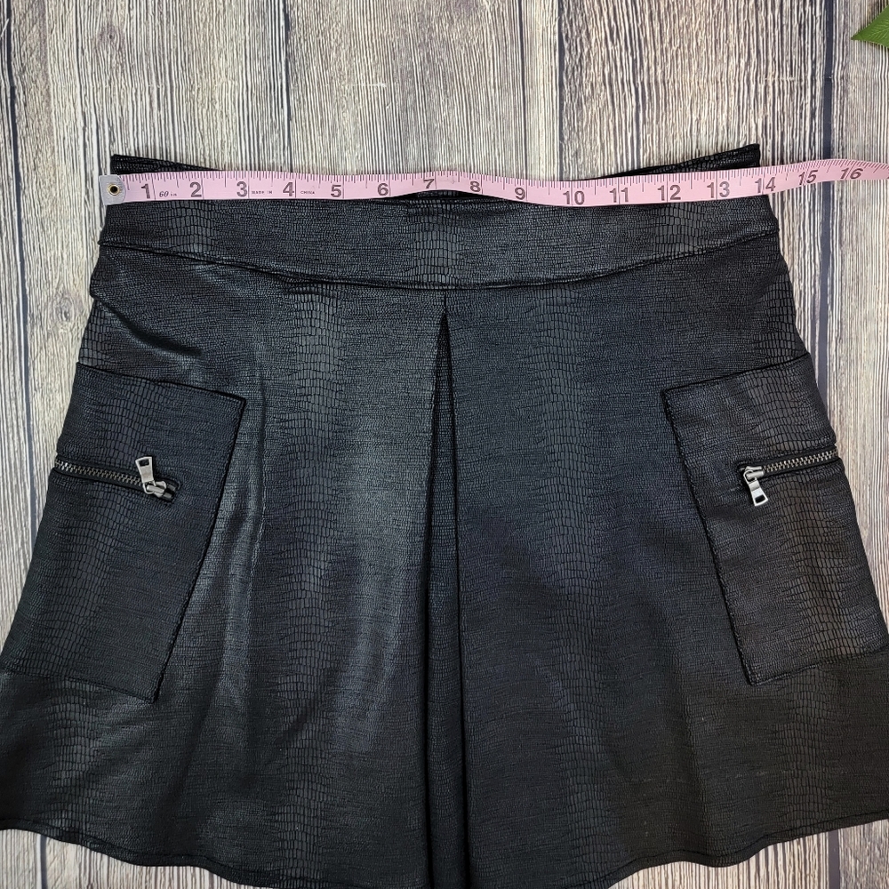 David Lerner Black Waverly Pleated Zip Mini Skirt - Picture 7 of 8
